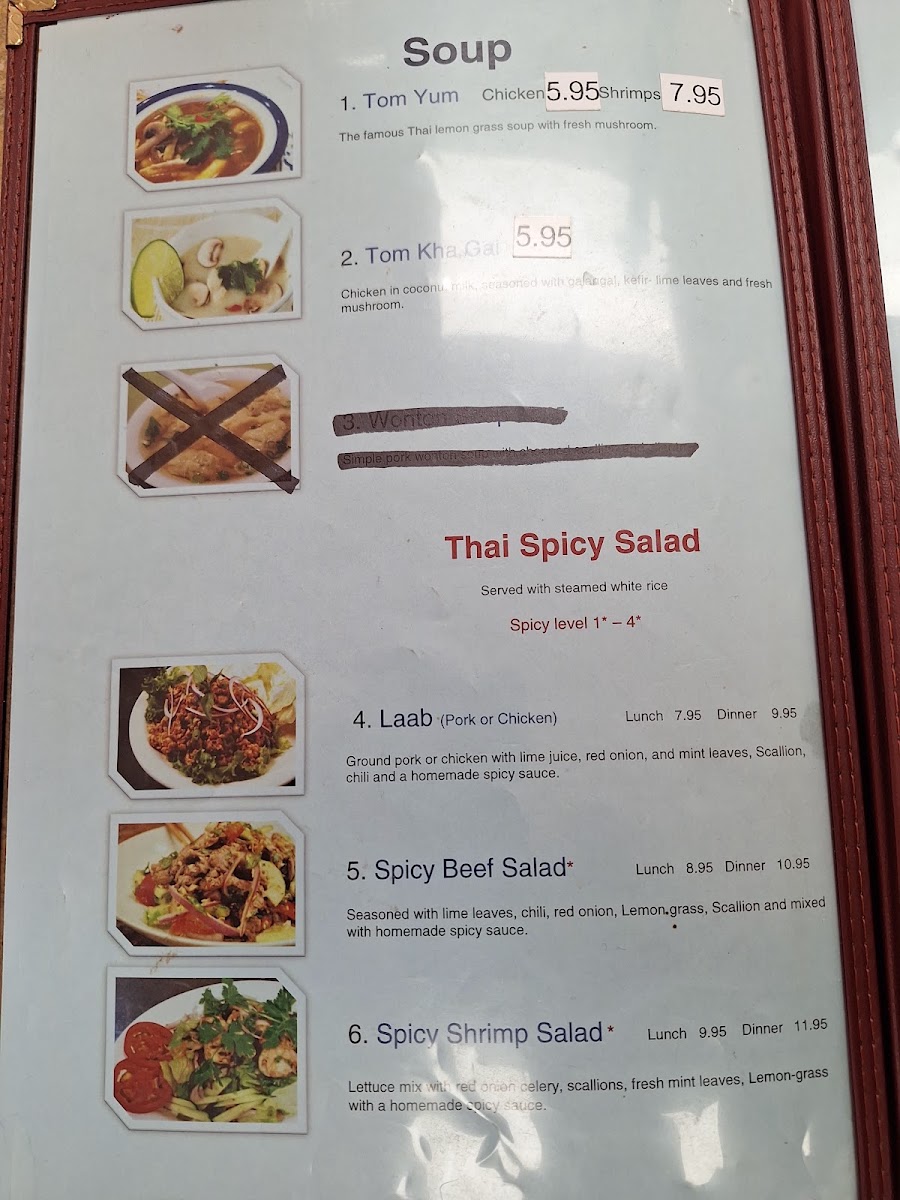 Wrights donuts and thai menu board