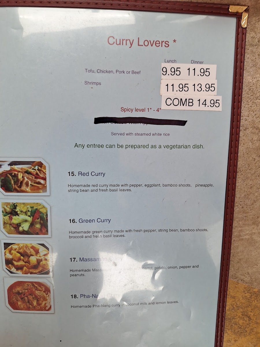 Wrights donuts and thai menu board
