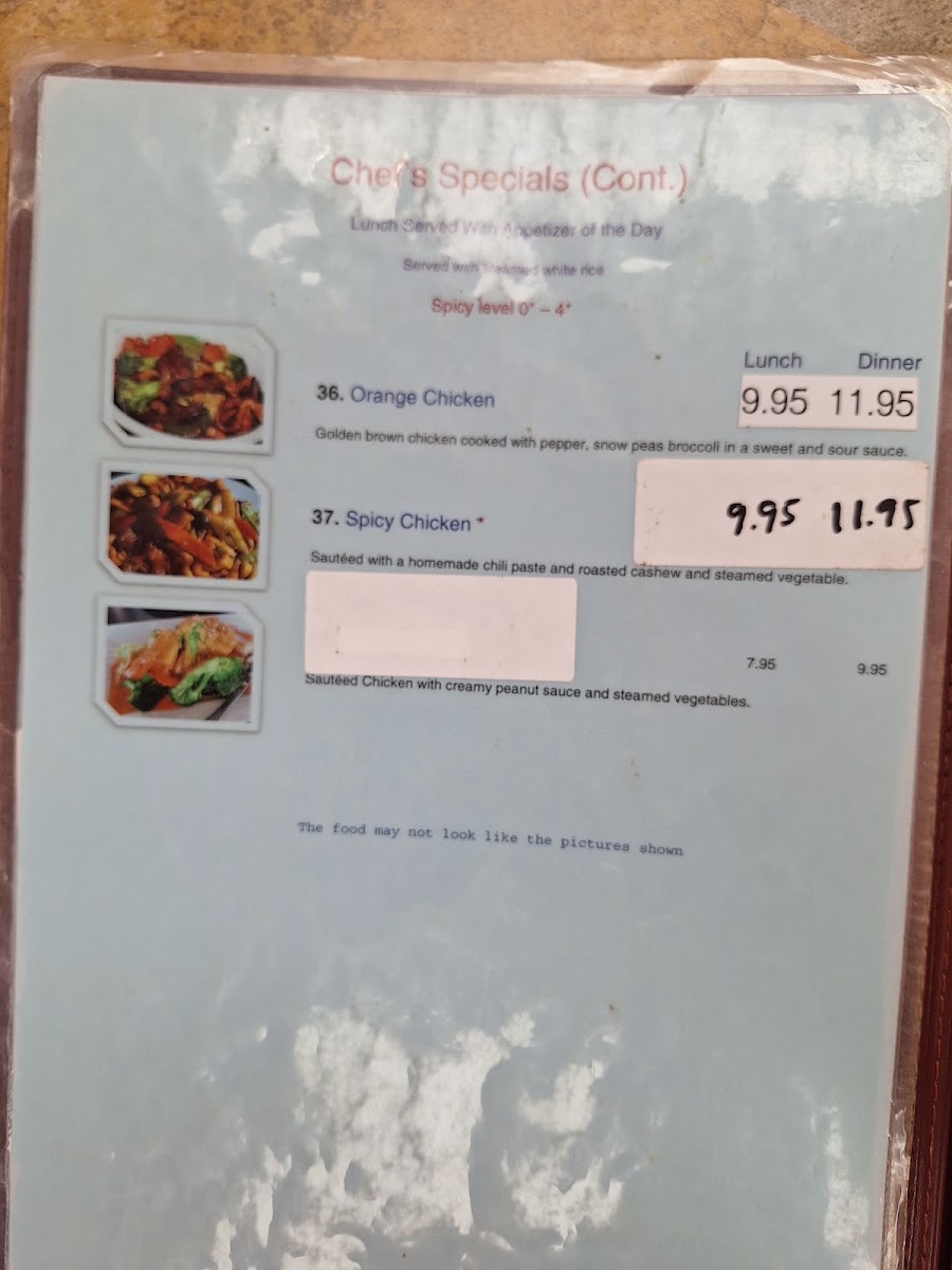 Wrights donuts and thai menu board
