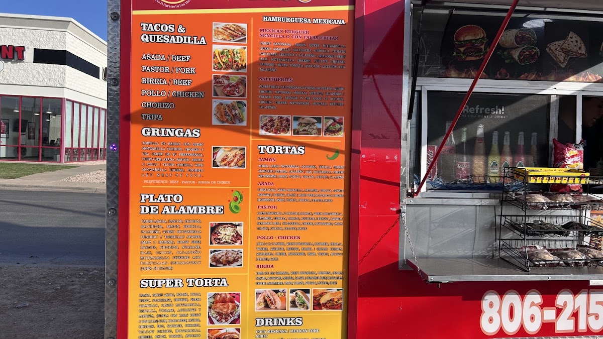 El Rey Del Taco menu board