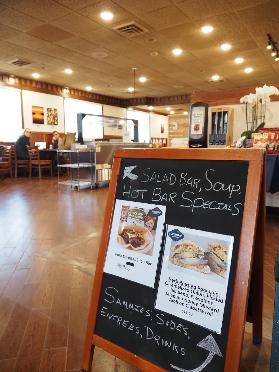 Little Bay Gourmet menu board