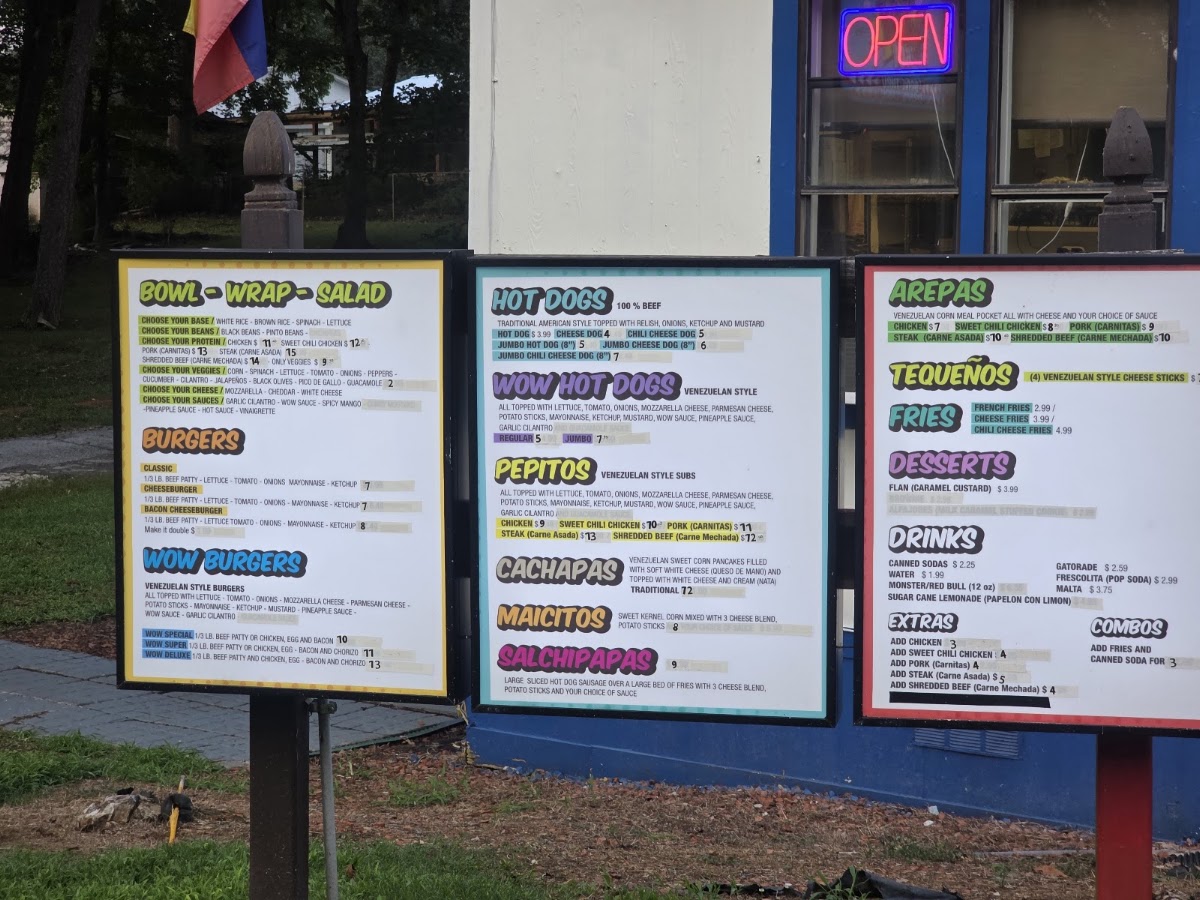 WOW US601 menu board