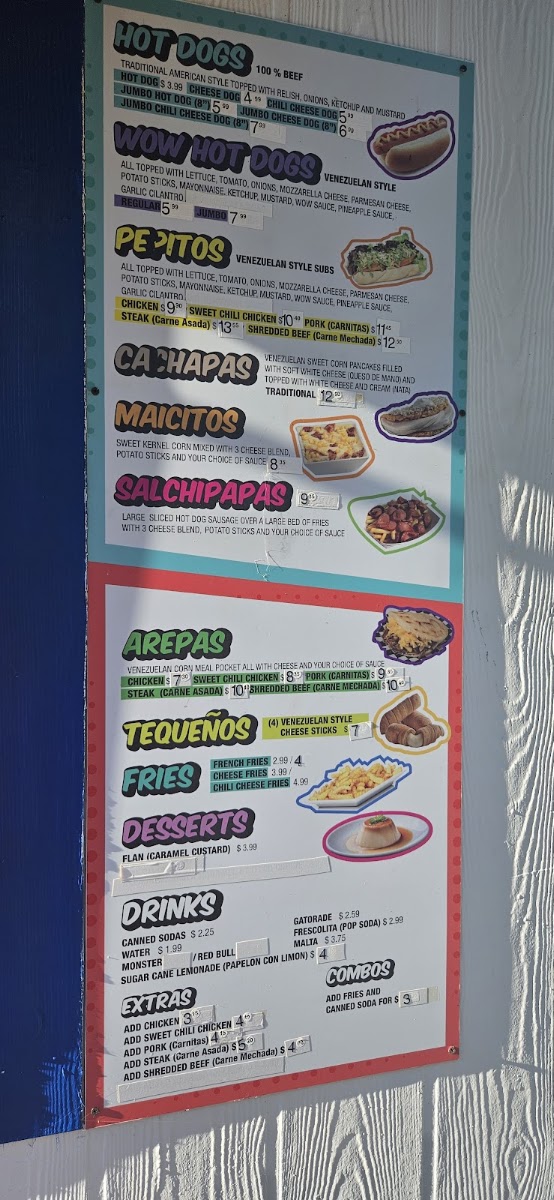 WOW US601 menu board