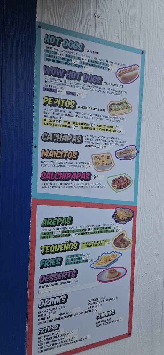 WOW US601 menu board