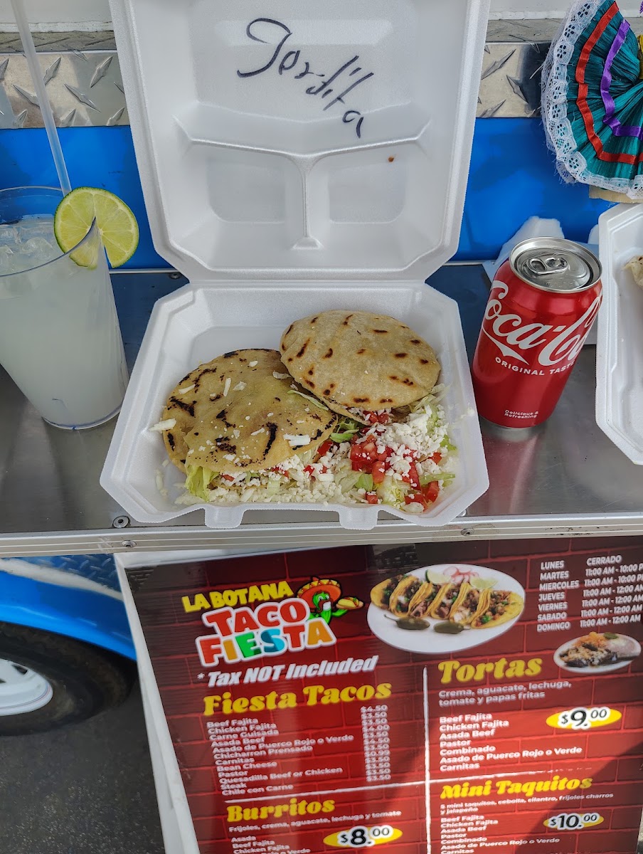 La botana Fiesta Taco menu board