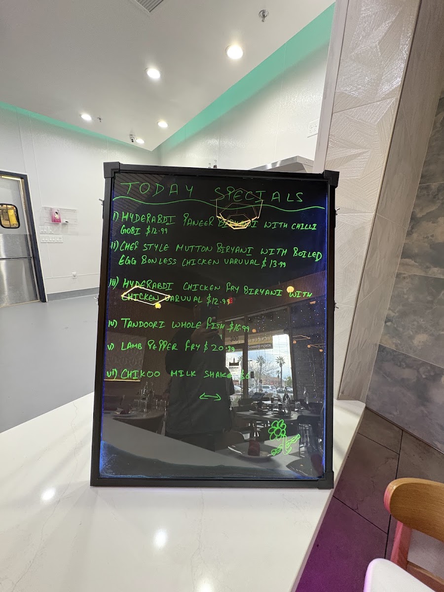 Chennai Bamboo Garden menu board
