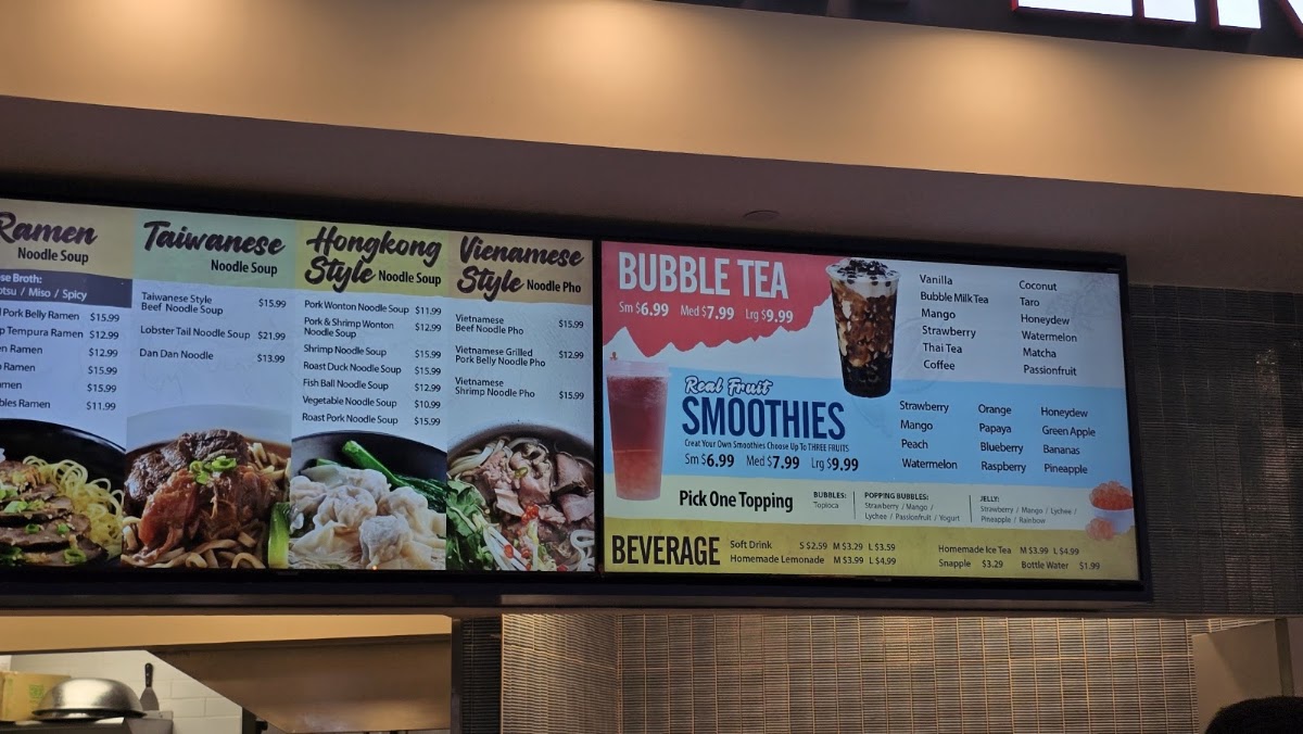 Dumpling Cafe menu board