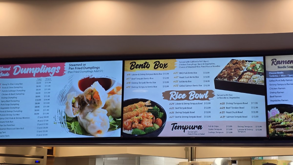 Dumpling Cafe menu board