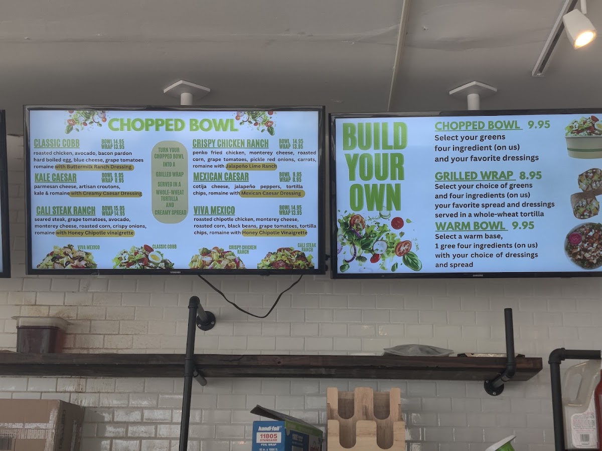 Chilango's Hello Bowl! menu board