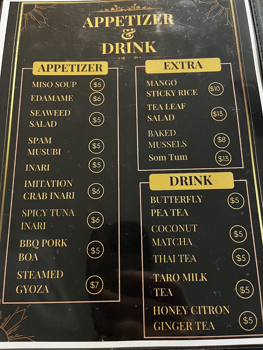 K'nyaw Paw menu board