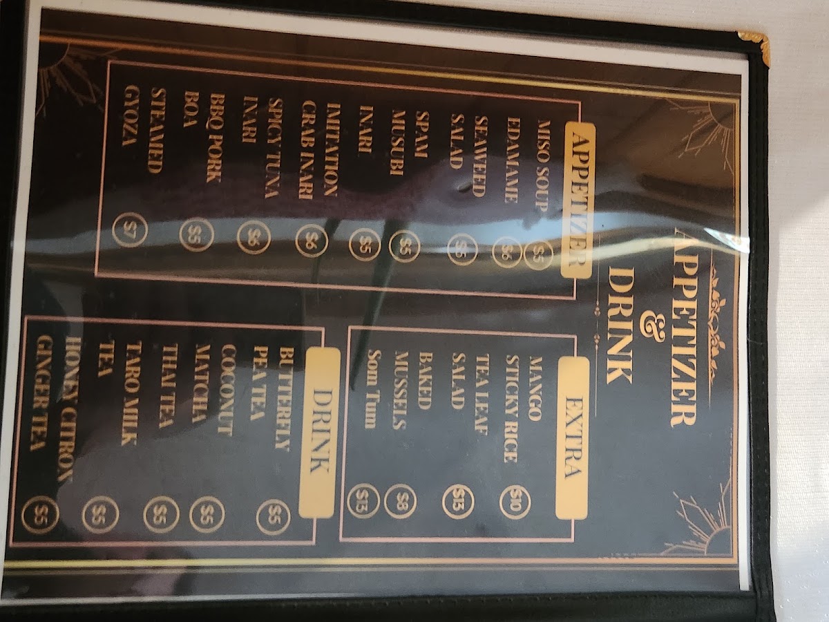K'nyaw Paw menu board