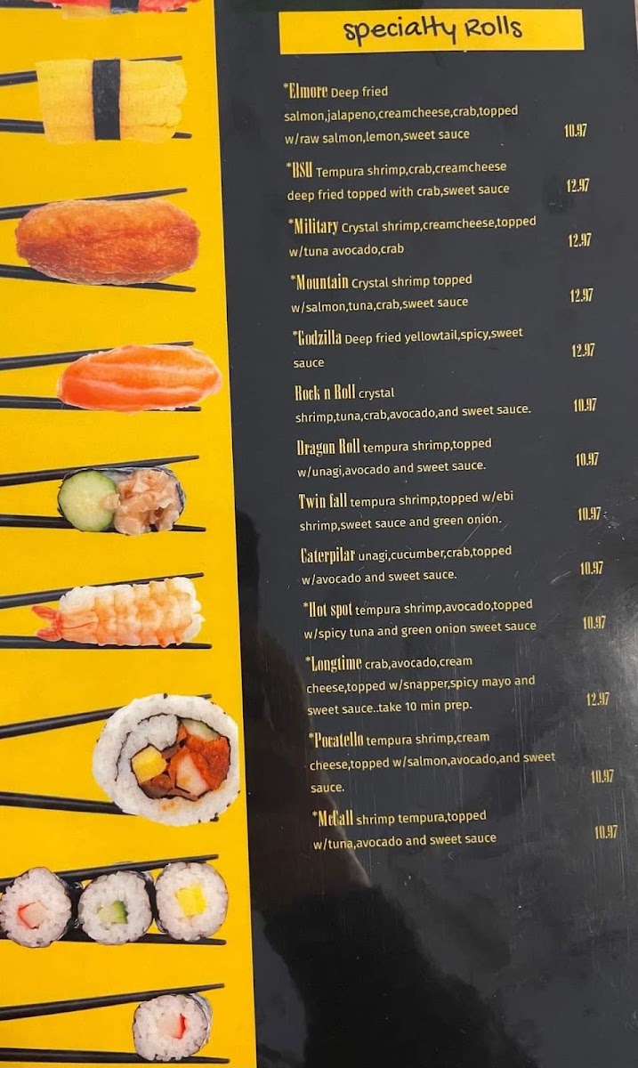 Ocean Sushi | Japanese menu board
