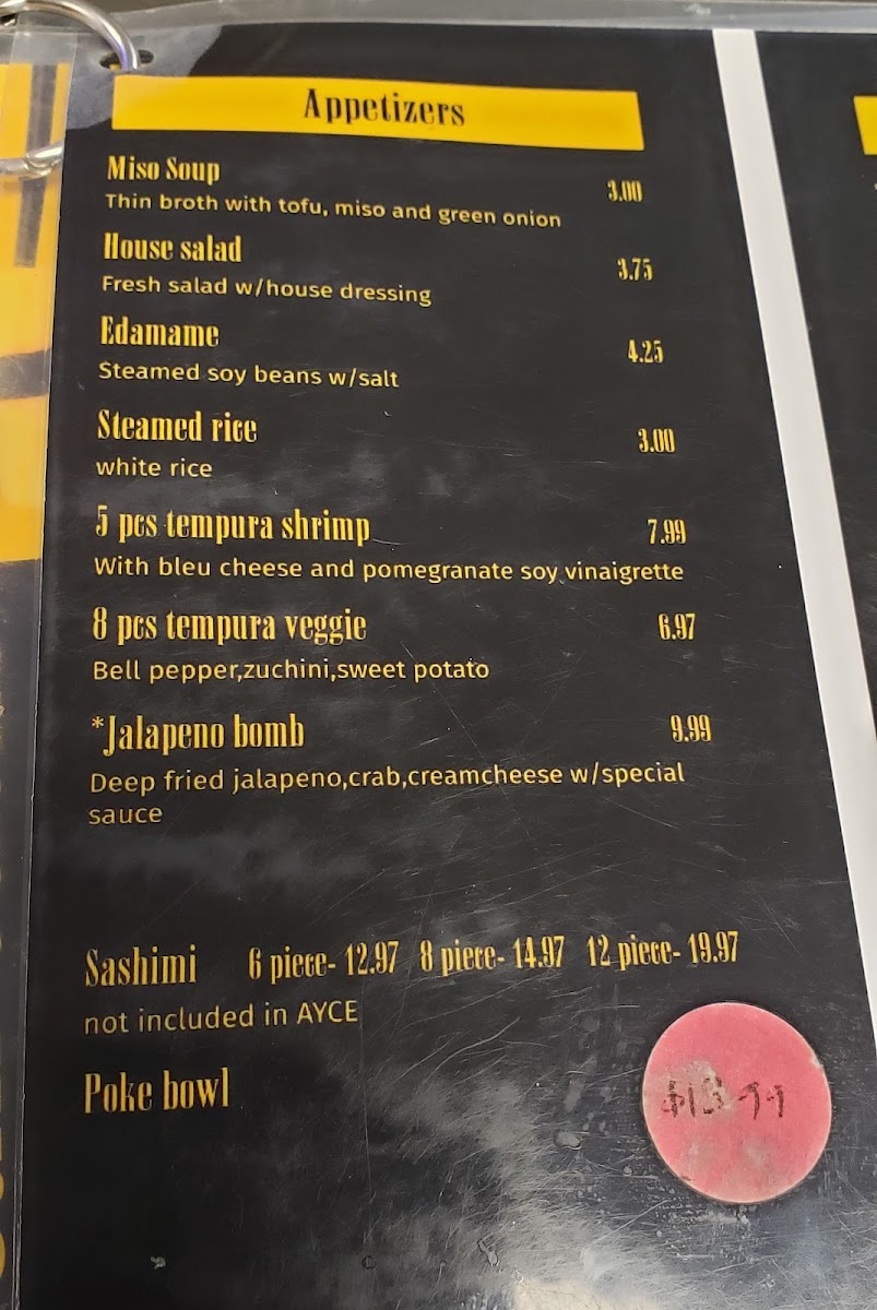Ocean Sushi | Japanese menu board