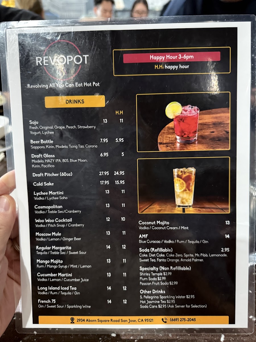 Revopot menu board