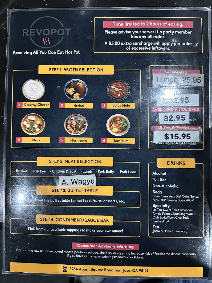 Revopot menu board
