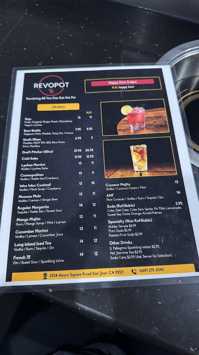 Revopot menu board