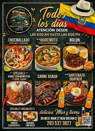 DELICIAS MAR Y TIERRA menu board
