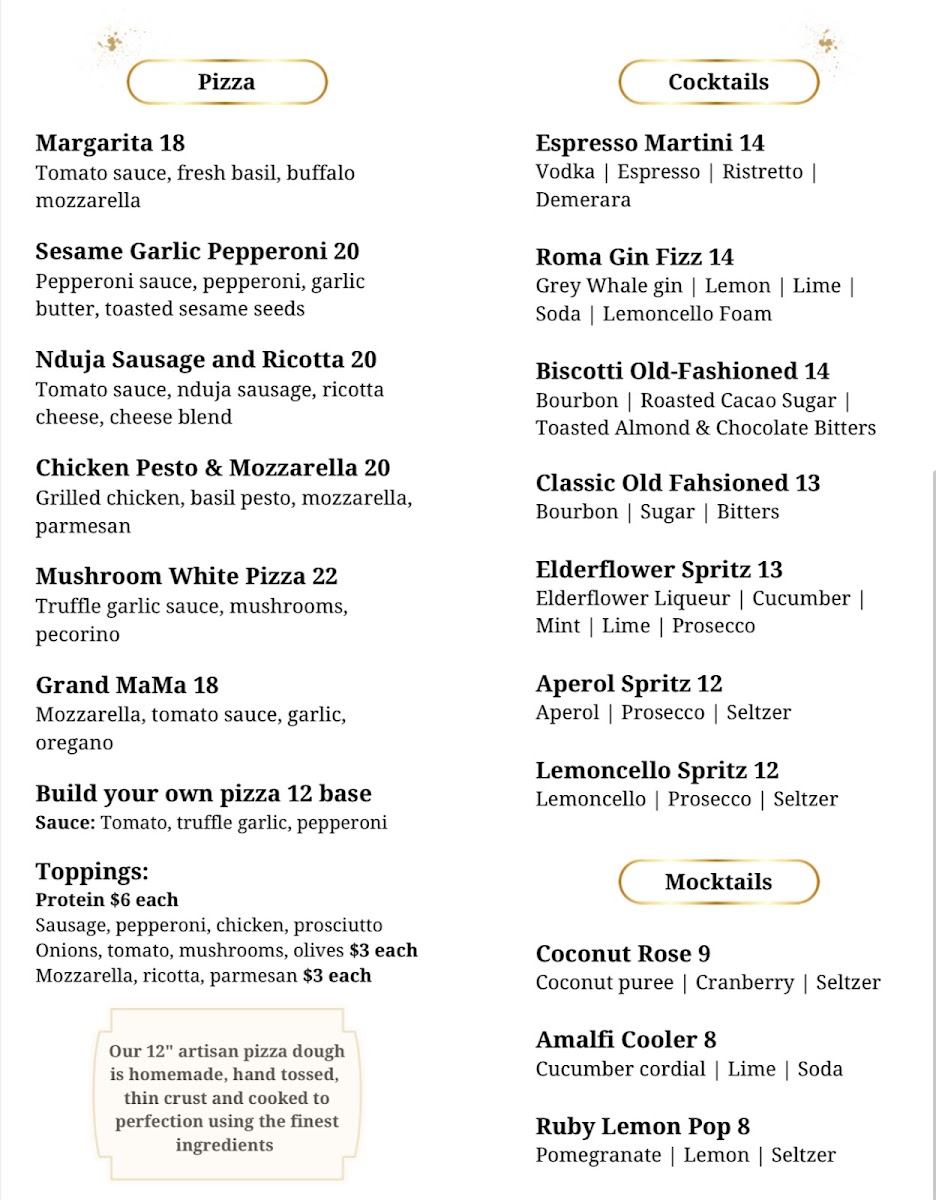 Martin's Italian menu board
