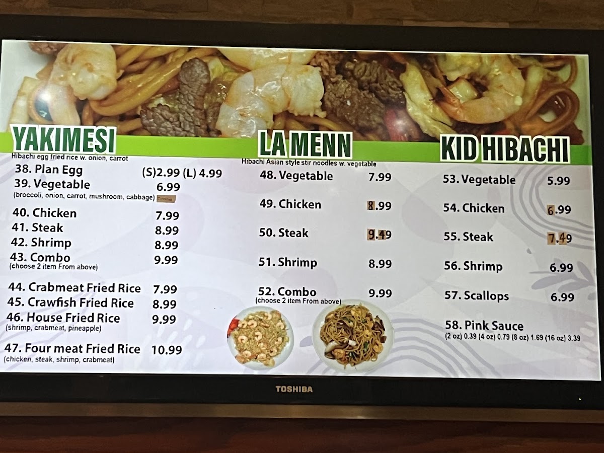 Hibachi Express | Japanese menu board