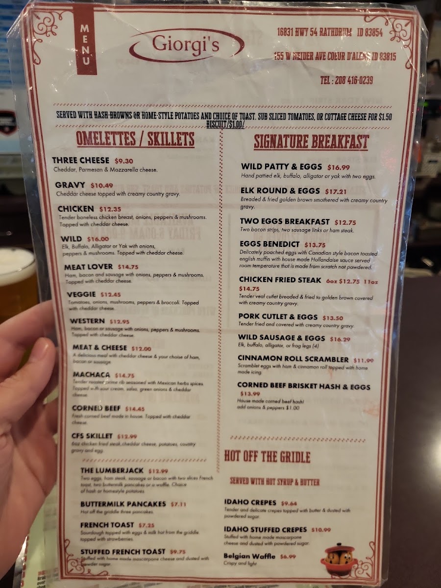 O'Malleys Sports Pub & Grill menu board