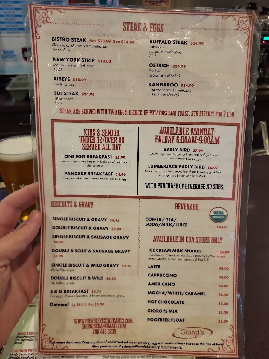 O'Malleys Sports Pub & Grill menu board