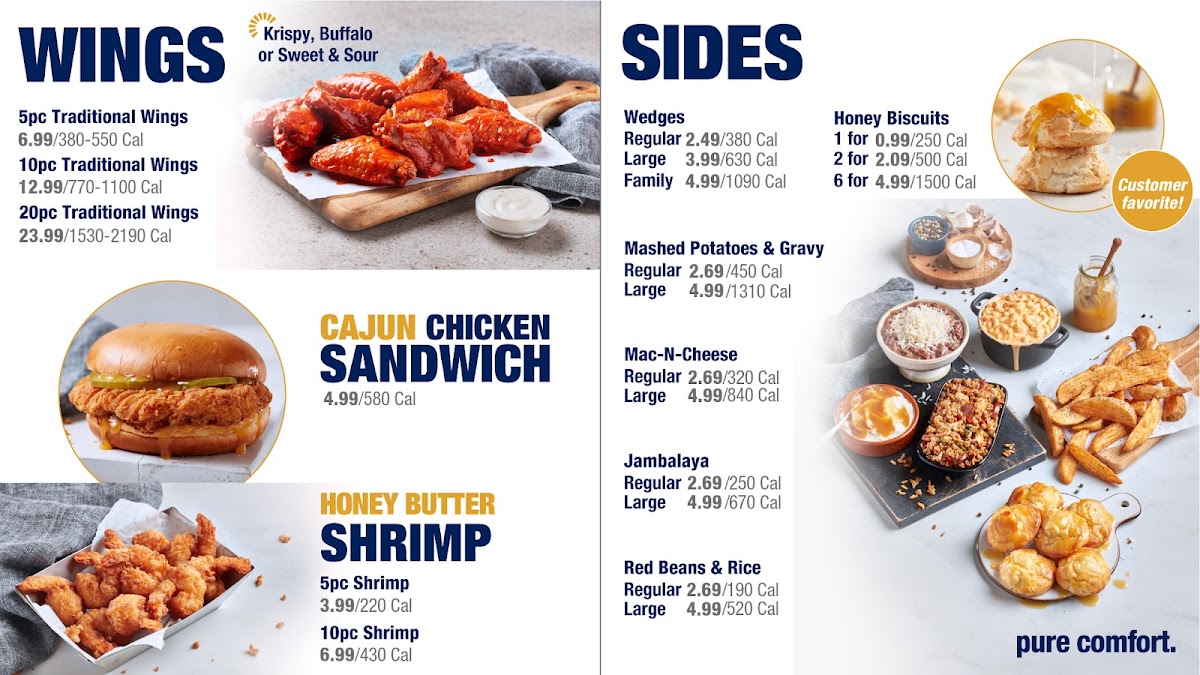 Chevron 7 Stars Discount/Krispy Krunchy Chicken menu board