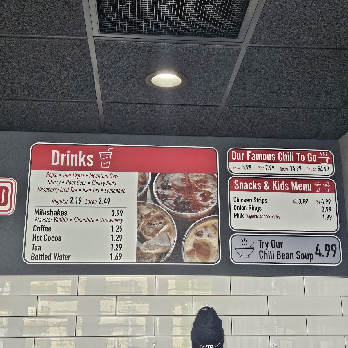 MP Coney Island menu board