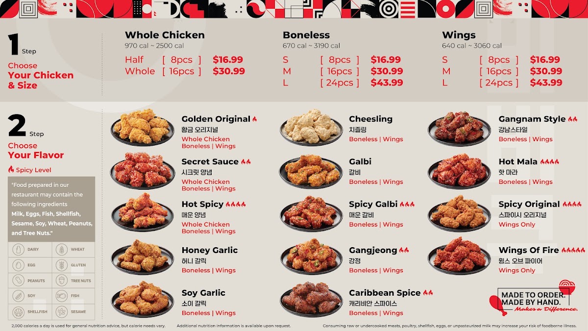 bb.q Chicken Palm Desert menu board