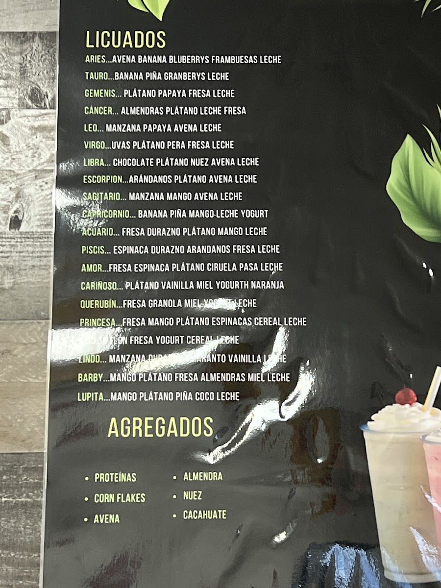 Mama lupitas Sweet Treats menu board
