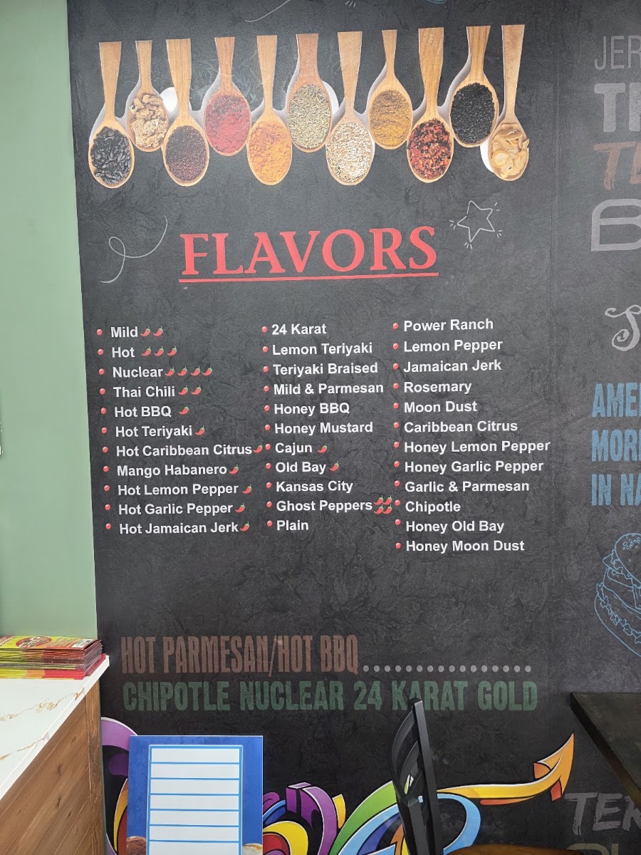 America’s Best Wings - Baltimore menu board