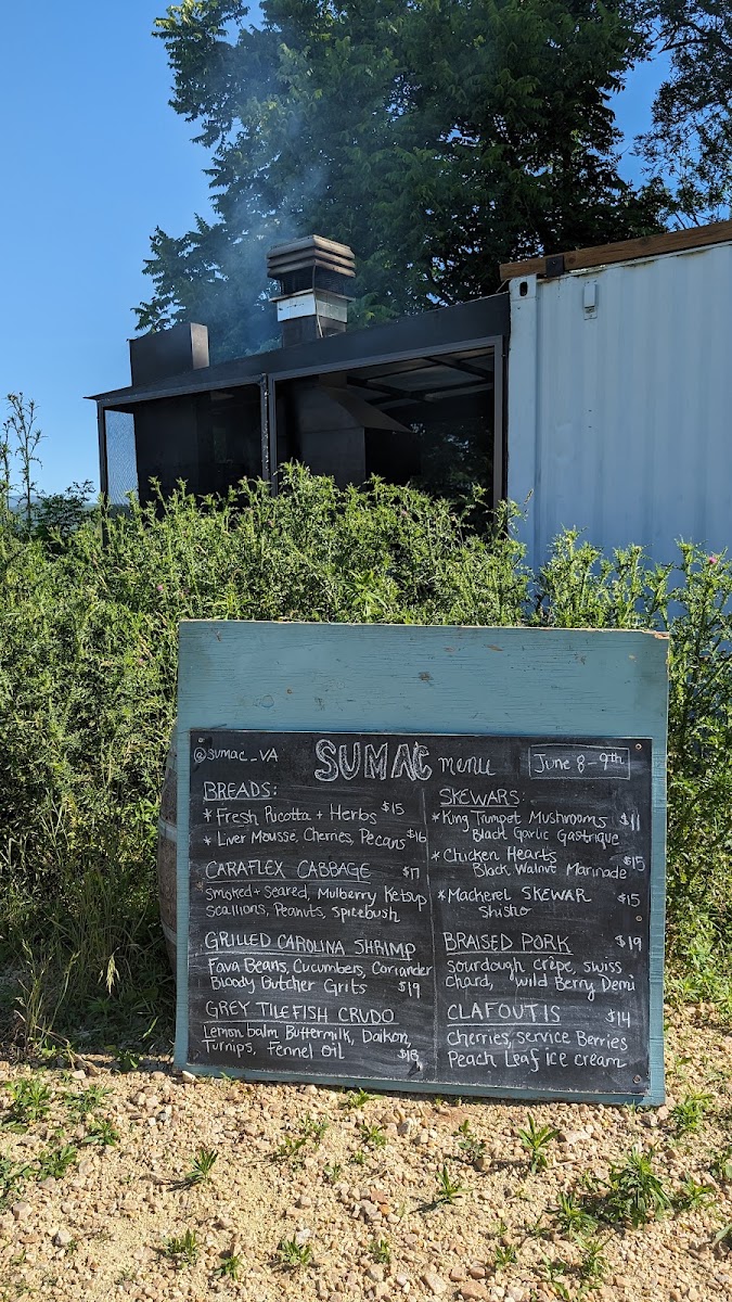 Sumac menu board