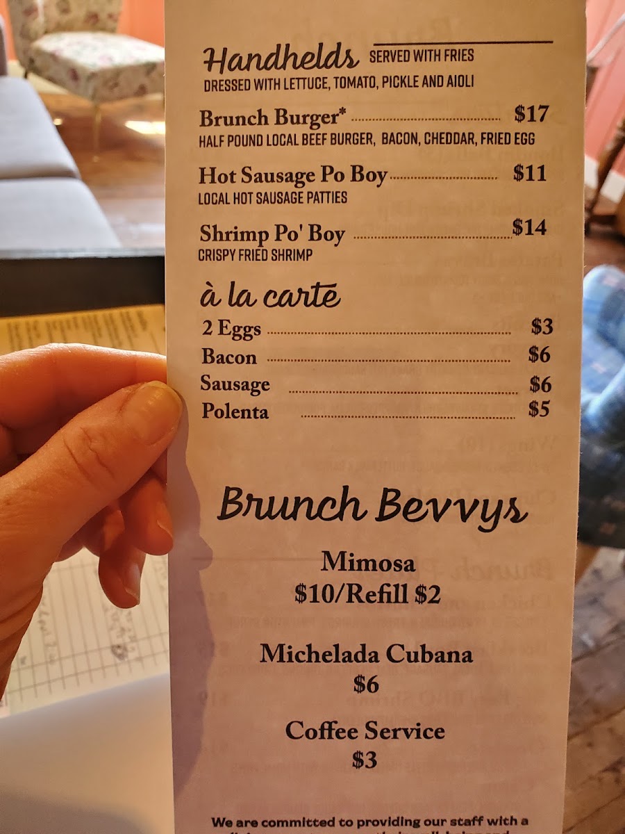 New Iberia Kitchen menu board