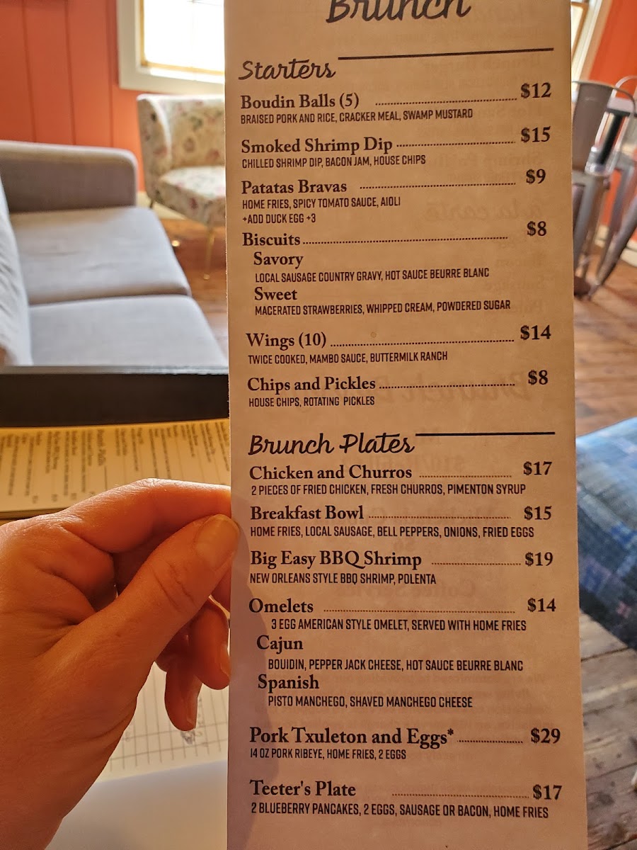 New Iberia Kitchen menu board