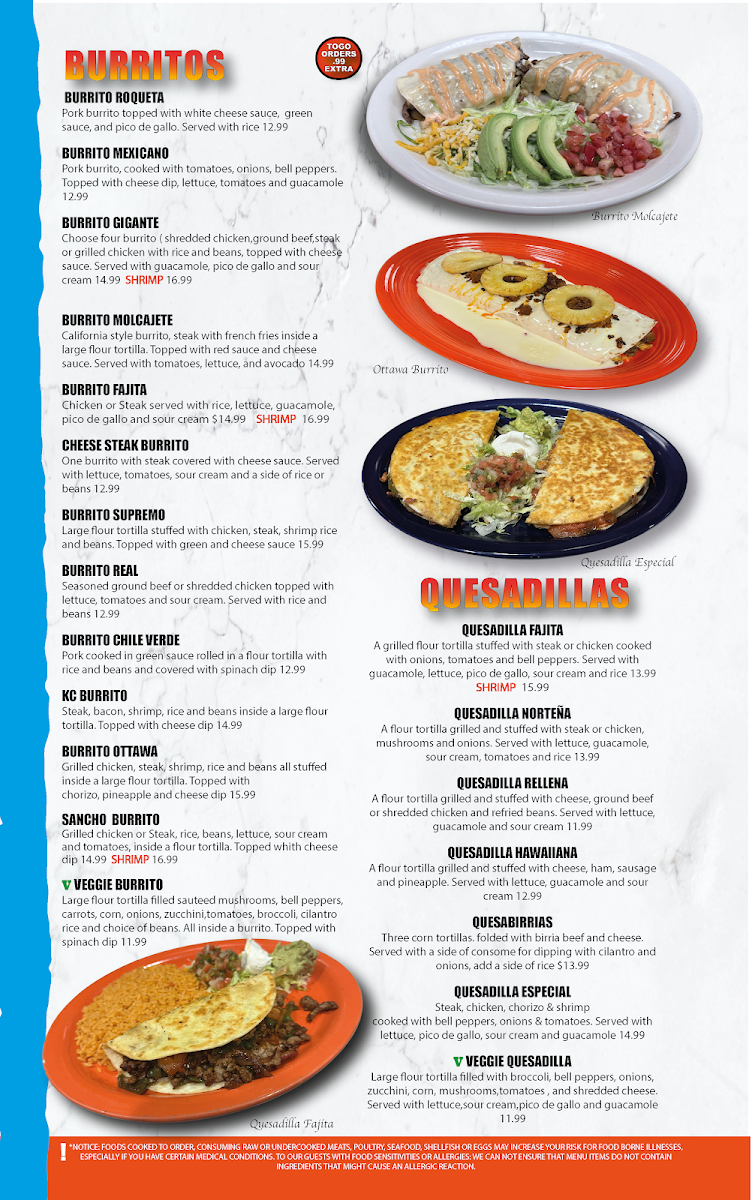 El Molcajete | Mexican Grill menu board