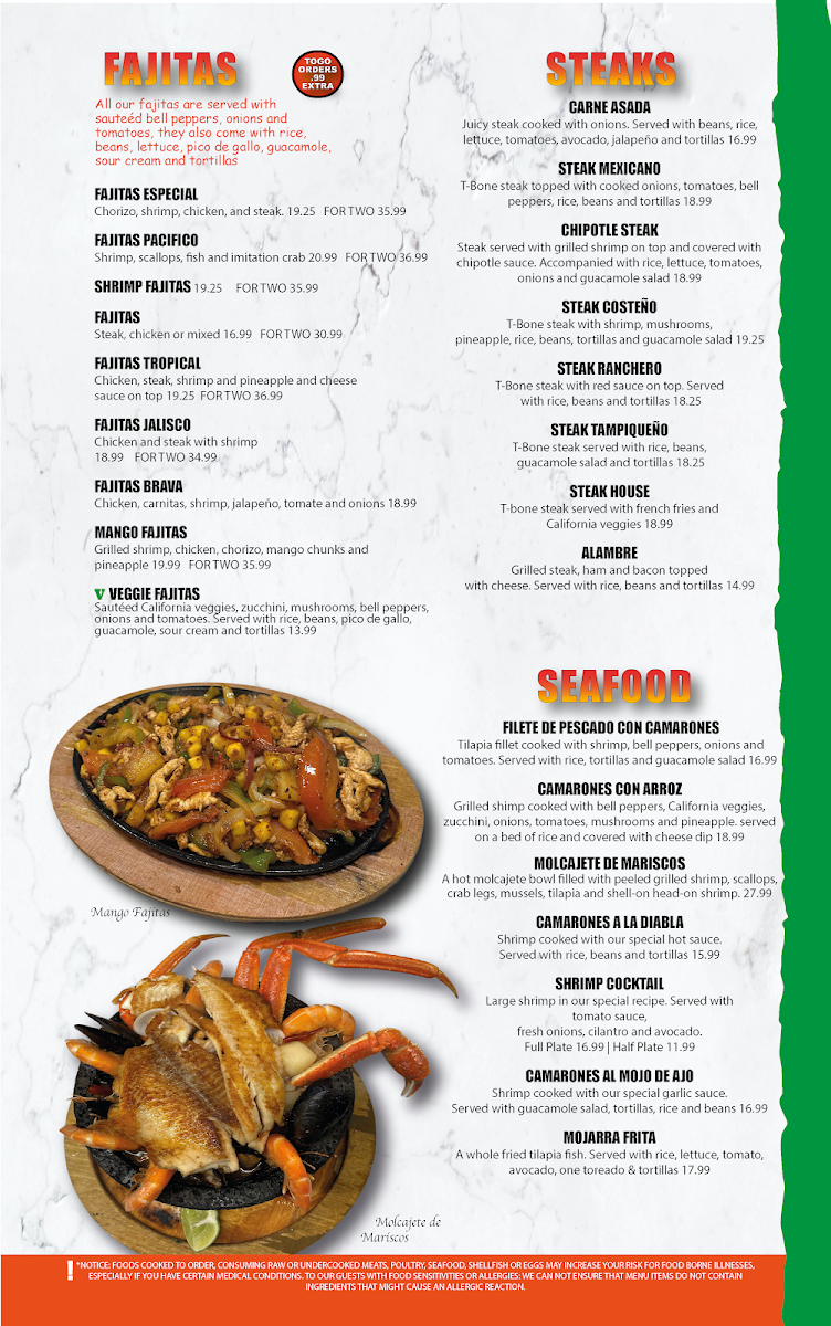 El Molcajete | Mexican Grill menu board