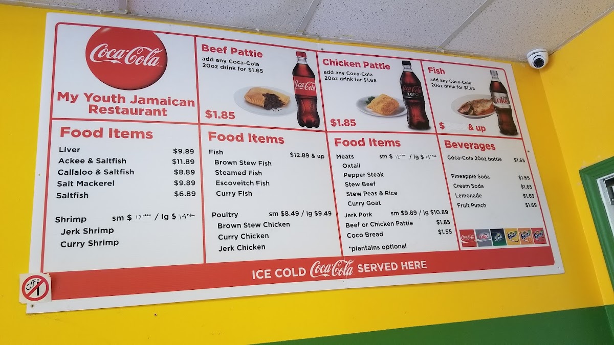 My Youth menu board