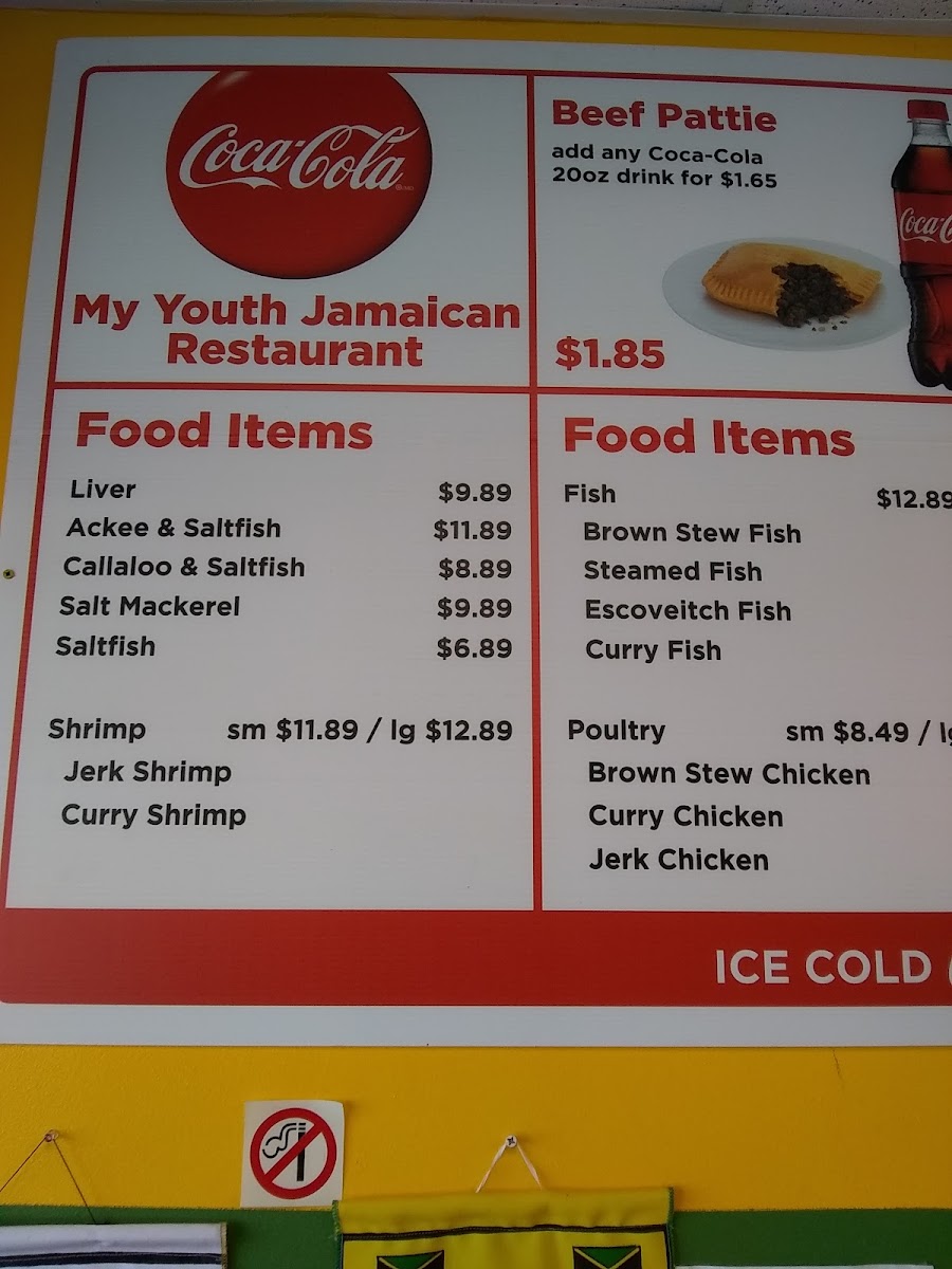 My Youth menu board