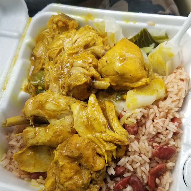 Curry Chicken with Rice and Peas