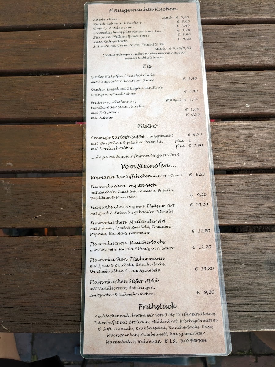 Café Central Osten menu board