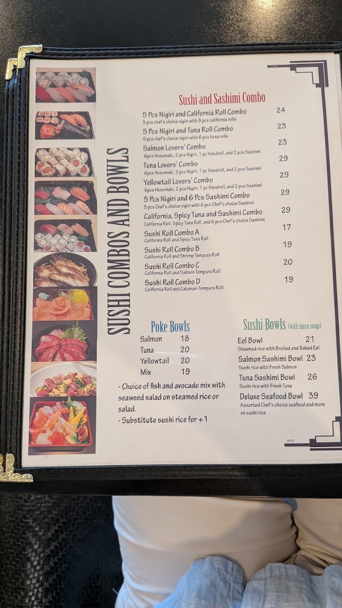 Sai Japanese Bistro menu board