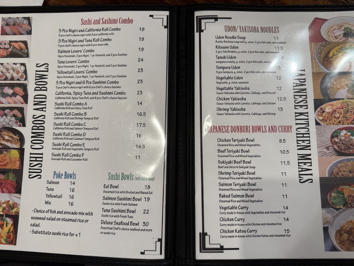 Sai Japanese Bistro menu board