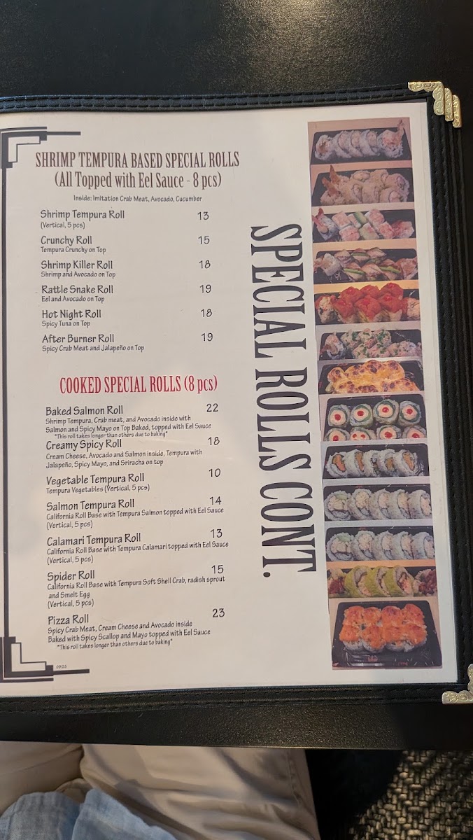 Sai Japanese Bistro menu board