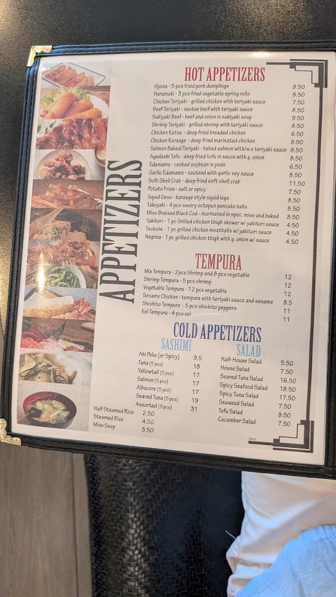 Sai Japanese Bistro menu board