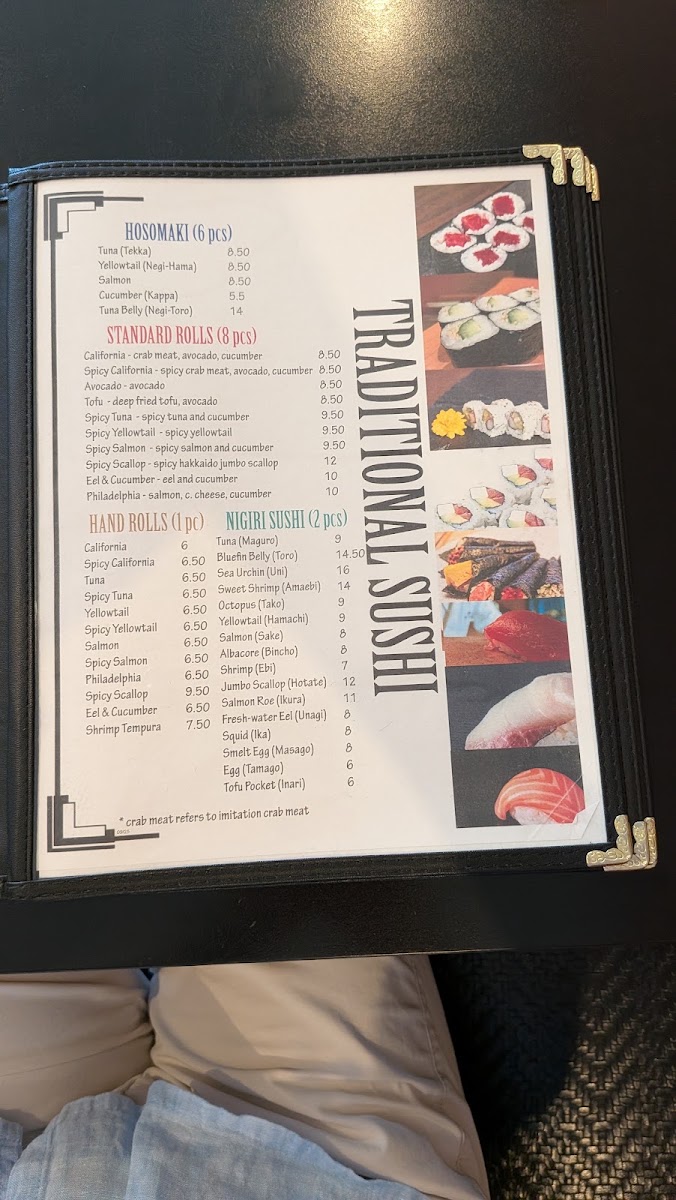 Sai Japanese Bistro menu board