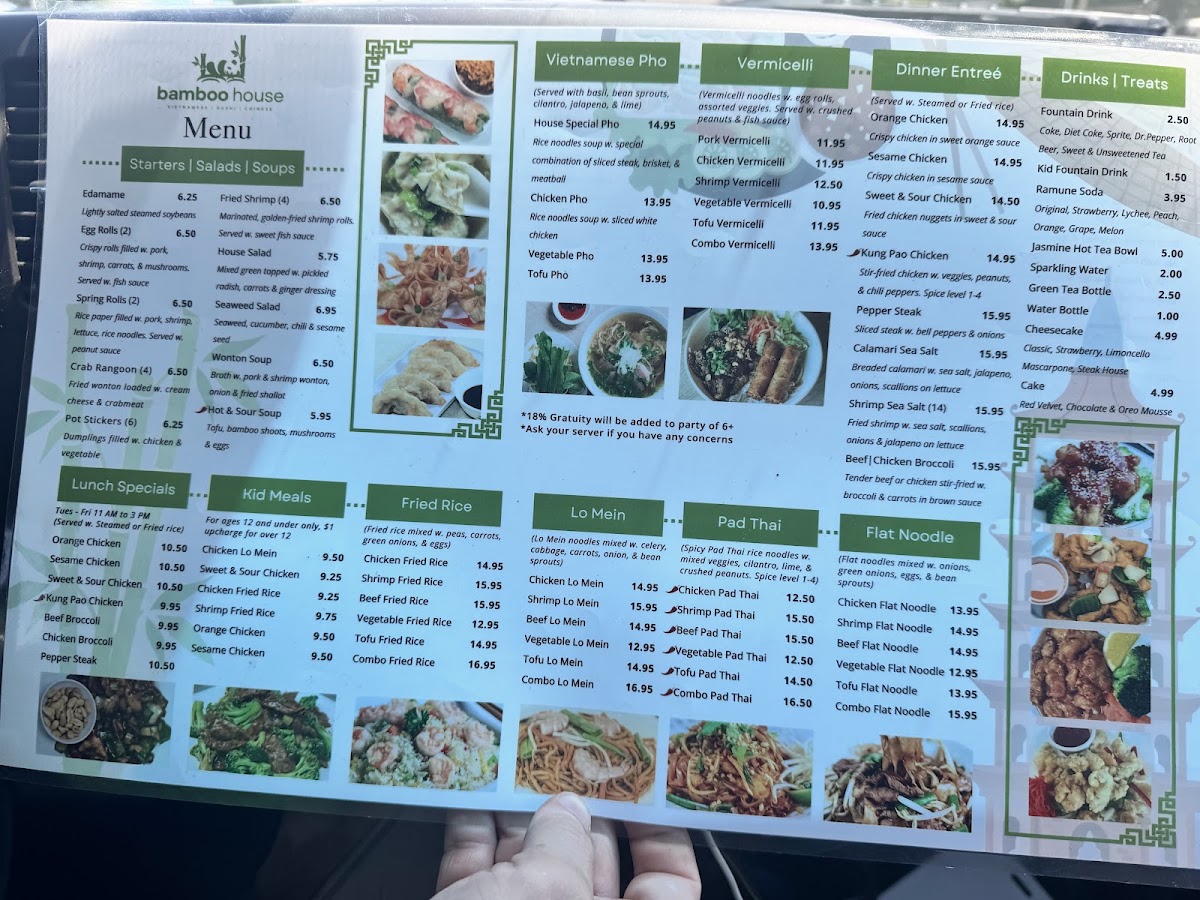Bamboo House Antlers menu board