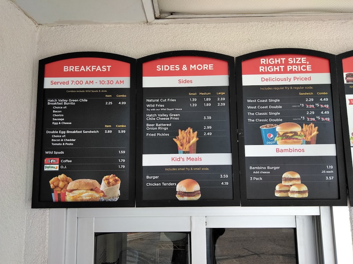 Good Times Burgers & Frozen Custard menu board