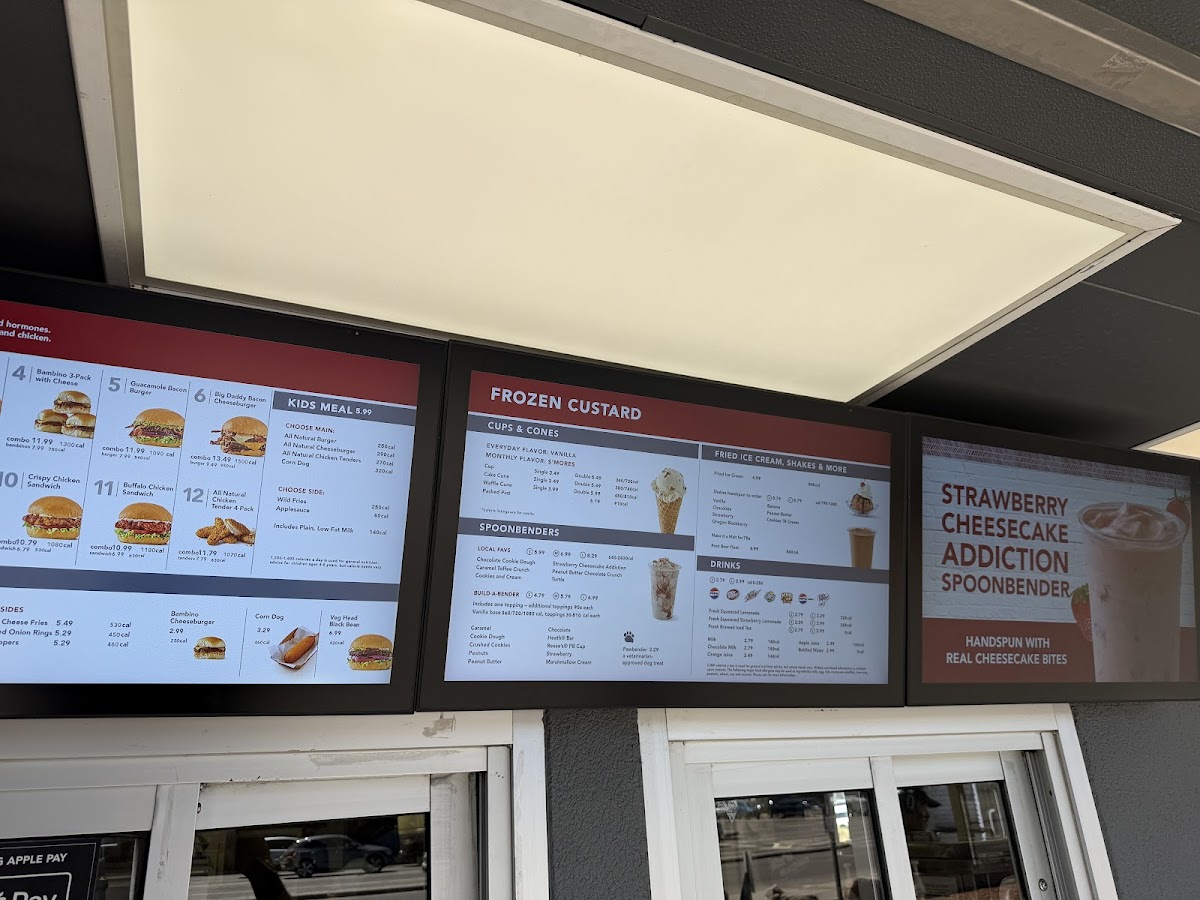 Good Times Burgers & Frozen Custard menu board