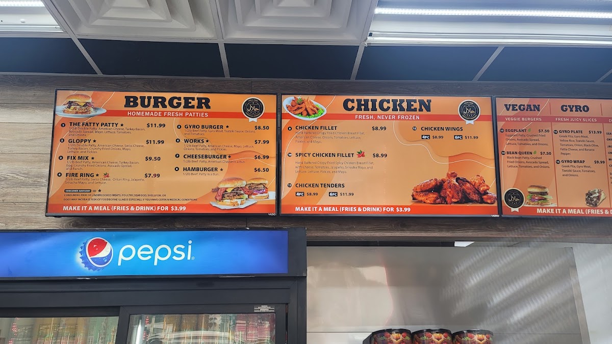 The Fatty Patty®-76th St (To-Go) menu board