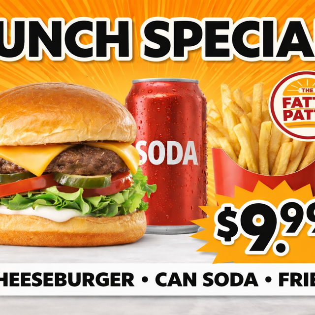 The Fatty Patty®-76th St (To-Go) menu board