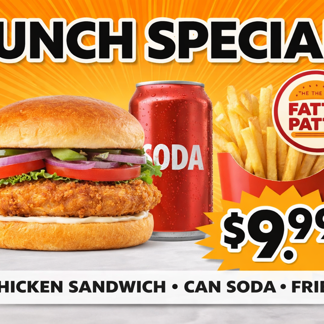 The Fatty Patty®-76th St (To-Go) menu board
